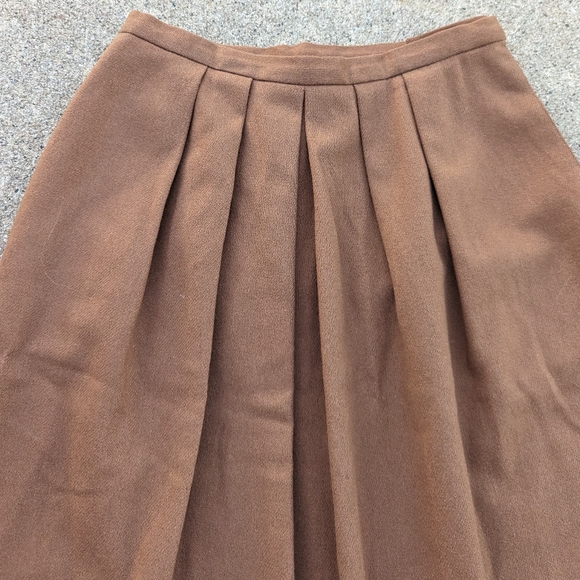 1980's CINNAMON WOOL SKIRT 80's midi M - Picture 8 of 10